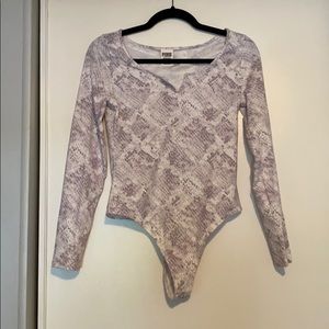 PINK Snakeskin Bodysuit NEW